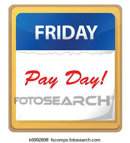 427x470 Clip Art Of Pay Date Written In A Calendar K6992898