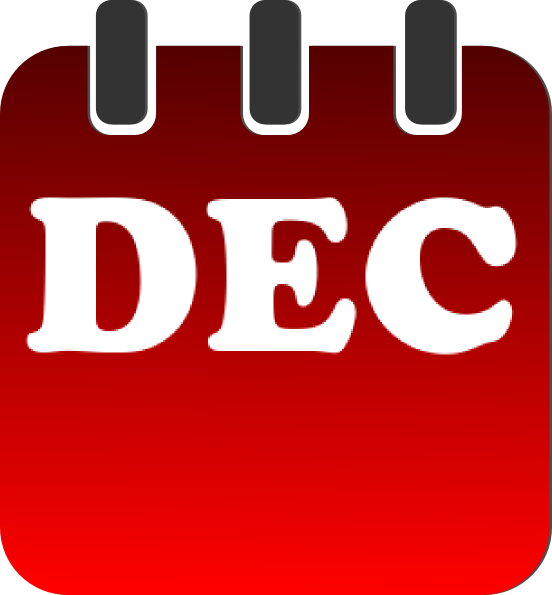 552x595 December Calendar Clip Art
