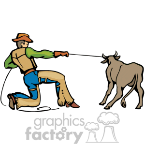 300x300 Calf Roping Clipart