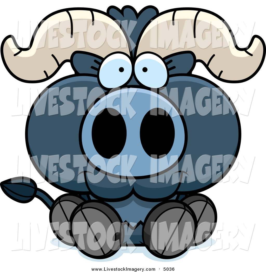 1024x1044 Clip Art Of A Sitting Blue Ox Calf By Cory Thoman