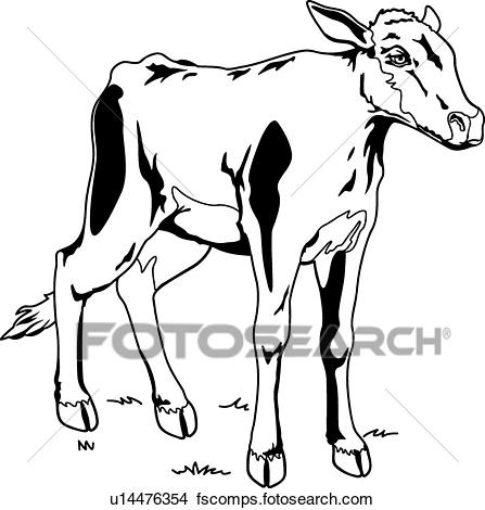447x470 Clipart Of Calf U14476354