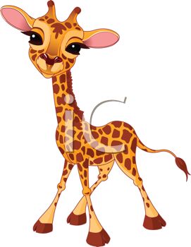 271x350 Picture Of A Giraffe Calf Cartoon With A Cute Face In A Vector