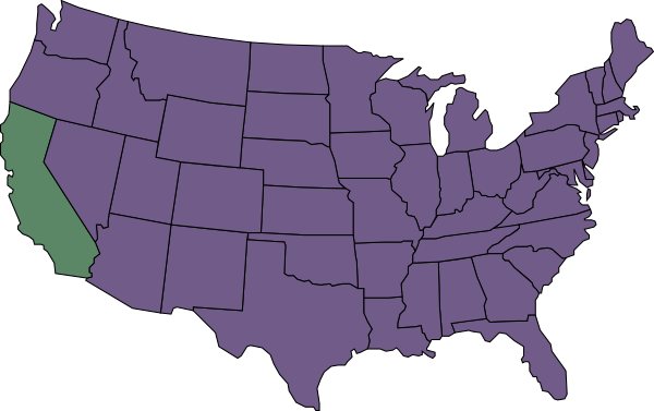 600x377 U.s. Map Highlighting California Clip Art