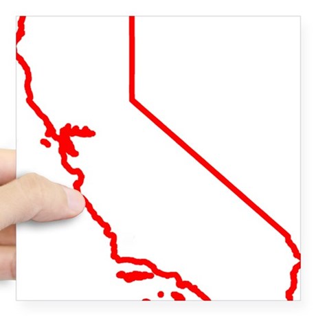 460x460 California State Outline Bumper Stickers Cafepress