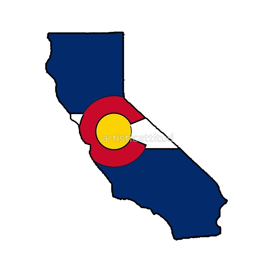 900x900 California Outline Colorado Flag Art Boards By Artisticattitud