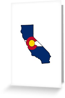277x415 California Outline Colorado Flag Greeting Cards By