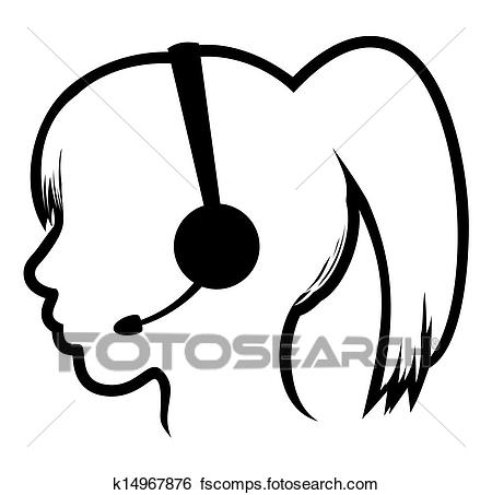 450x453 Clip Art Of Call Center Woman Icon K14967876