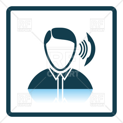 400x400 Businessman Avatar Making Telephone Call Icon Royalty Free Vector