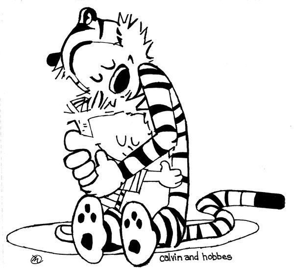 Calvin And Hobbes Hugging | Free download on ClipArtMag