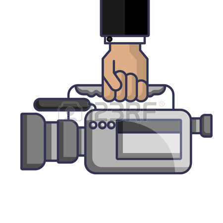 450x450 Hand Holding Camcorder Film Video Equipment Microphone Vector