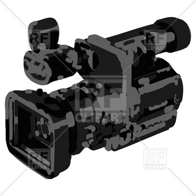 400x400 Professional Video Camcorder In Artistic Style Vector Clipart