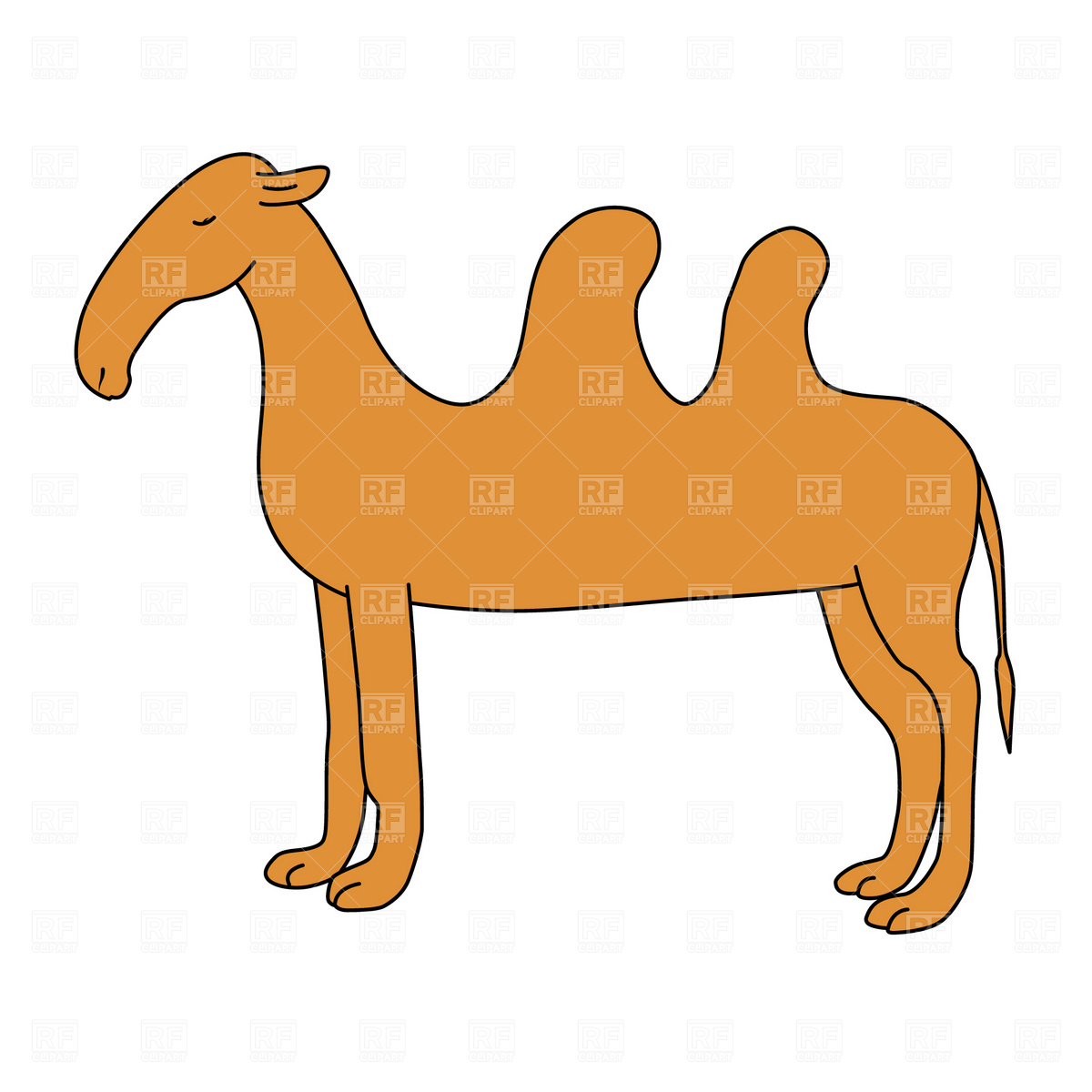 1200x1200 Cartoon Two Humped Camel Royalty Free Vector Clip Art Image