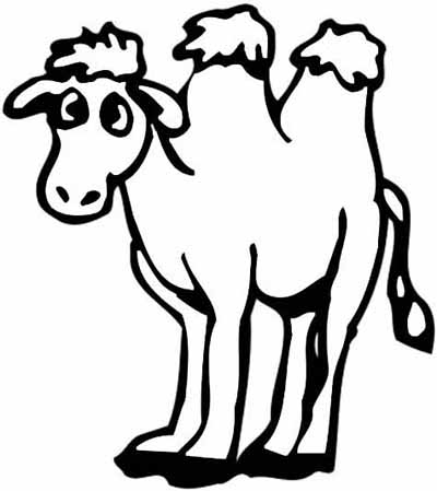 400x449 Camel Clipart Coloring