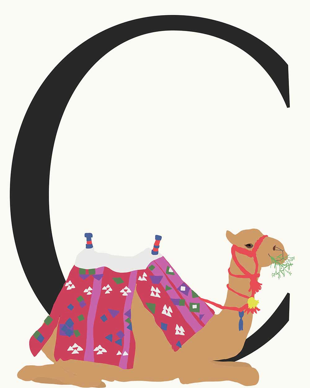 1000x1250 Animal Alphabet, C Is For Camel Fine Art Print