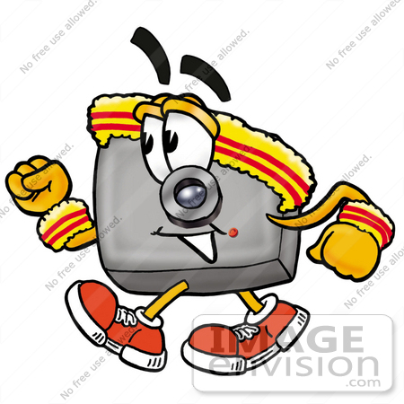 450x450 Clip Art Graphic Of A Flash Camera Cartoon Character Speed Walking
