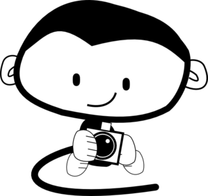 299x282 Monkey With Camera Clip Art