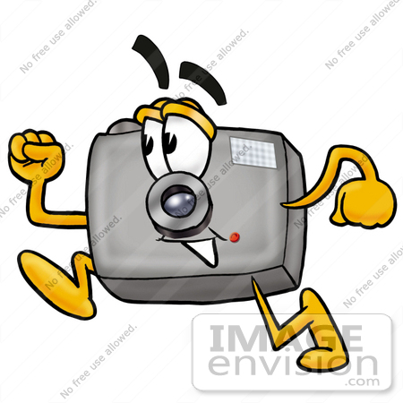 450x450 Clip Art Graphic Of A Flash Camera Cartoon Character Running