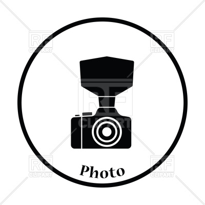 400x400 Thin Circle Design Of Camera With Fashion Flash Icon Royalty Free