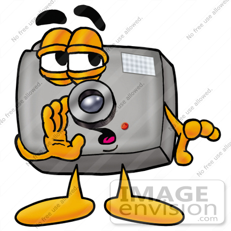 450x450 Clip Art Graphic Of A Flash Camera Cartoon Character Whispering