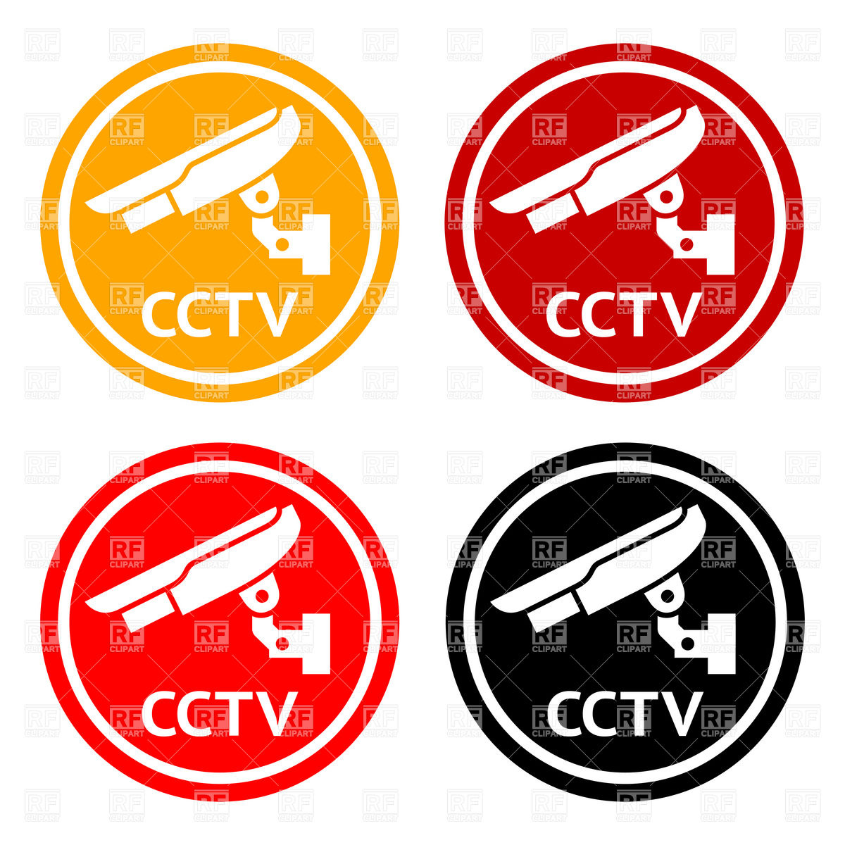 1200x1200 Warning Round Sticker For Cctv