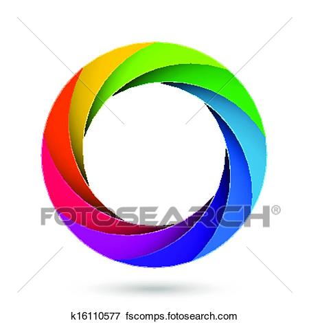 450x470 Clip Art Of Colorful Camera Shutter Aperture K16110577