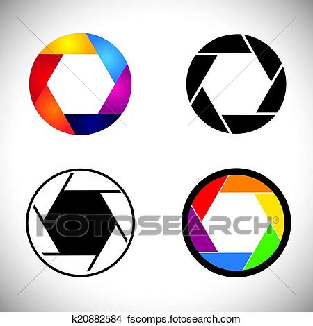 450x470 Clipart Of Camera Lens Shutter Aperture Abstract Icons