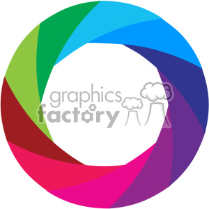 300x300 Royalty Free Vector Camera Shutter Colorful Flat Design No Border