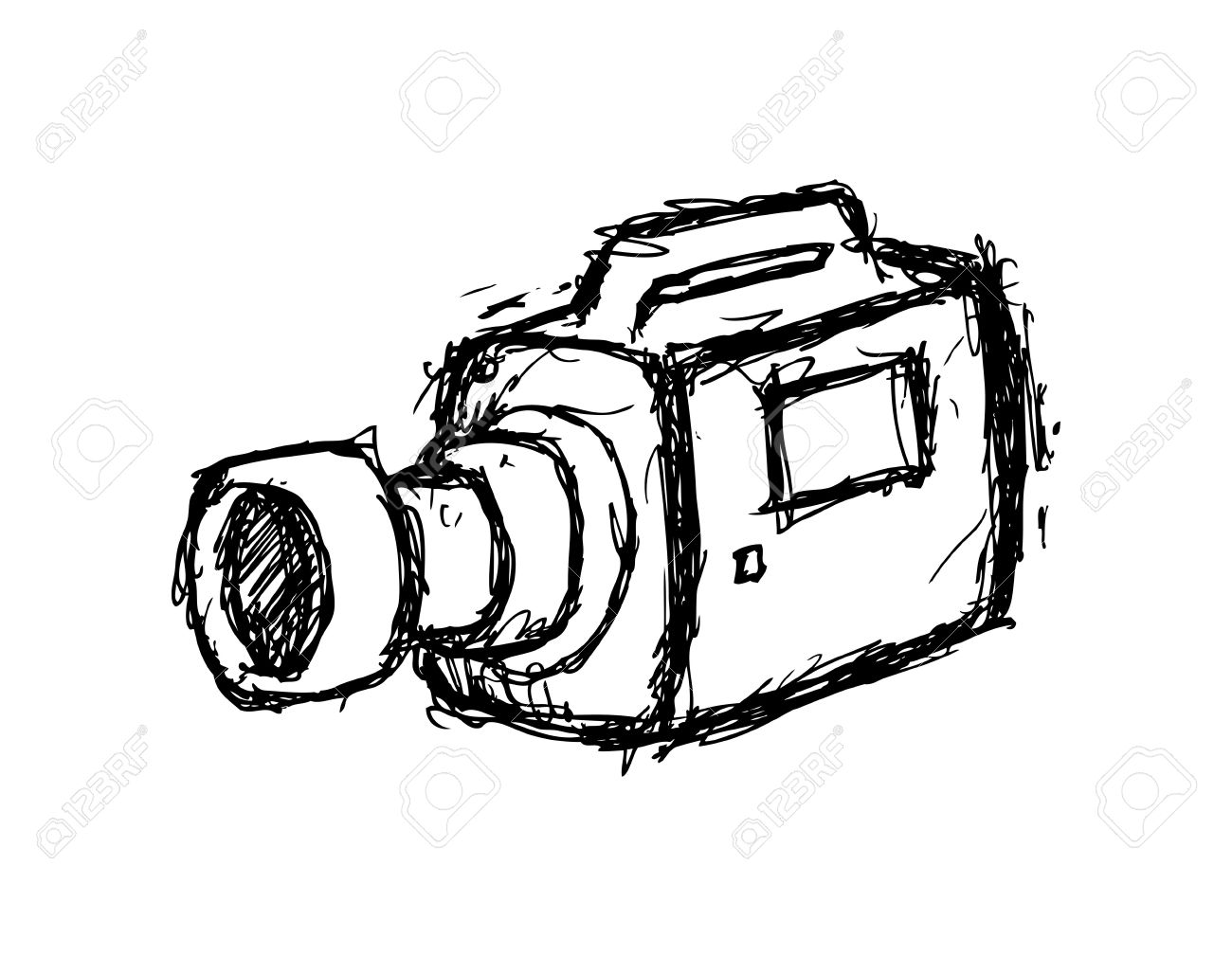 1300x1009 Hand Drawn Video Camera Royalty Free Cliparts, Vectors, And Stock
