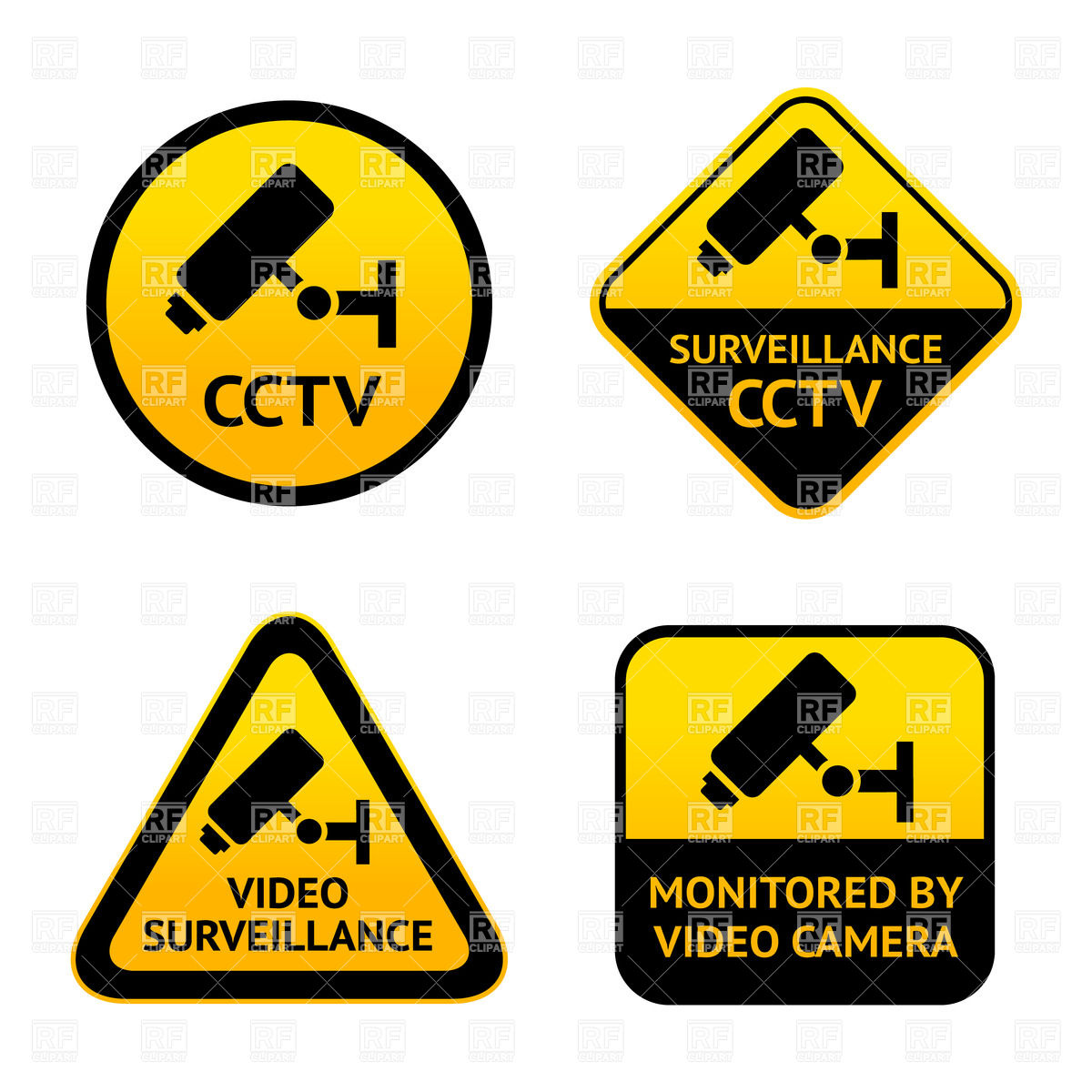 1200x1200 Video Surveillance, Set Of Symbols Of Security Camera Royalty Free
