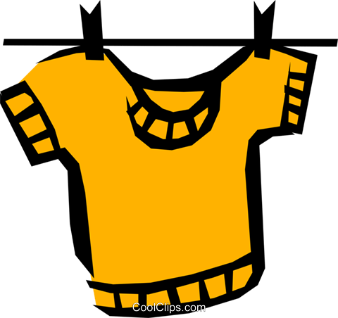 480x452 Camisa Pendurada Em Um Varal Livre De Direitos Vetores Clip Art