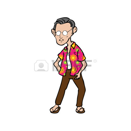 450x450 Antigo Homem Camisa Colorida Dos Desenhos Animados Vector Royalty