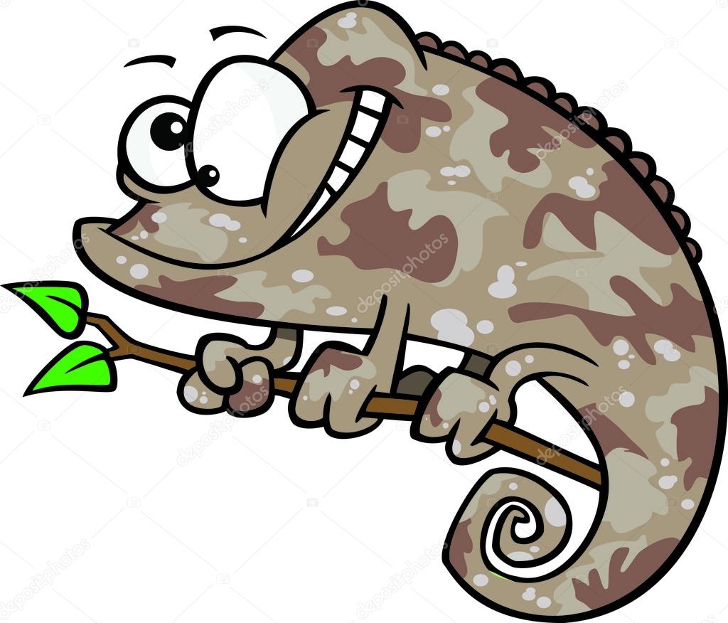1024x876 Clipart Happy Cartoon Brown Chameleon Lizard With Camouflage