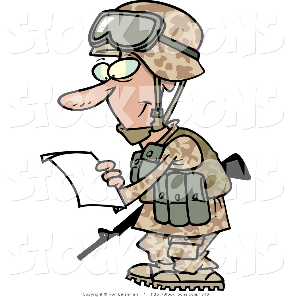 1024x1044 Stock Cartoon Of A Military Soldier In A Camouflage Uniform