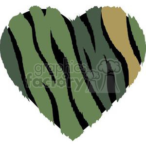 300x300 Royalty Free Camouflage Love Heart 381684 Vector Clip Art Image