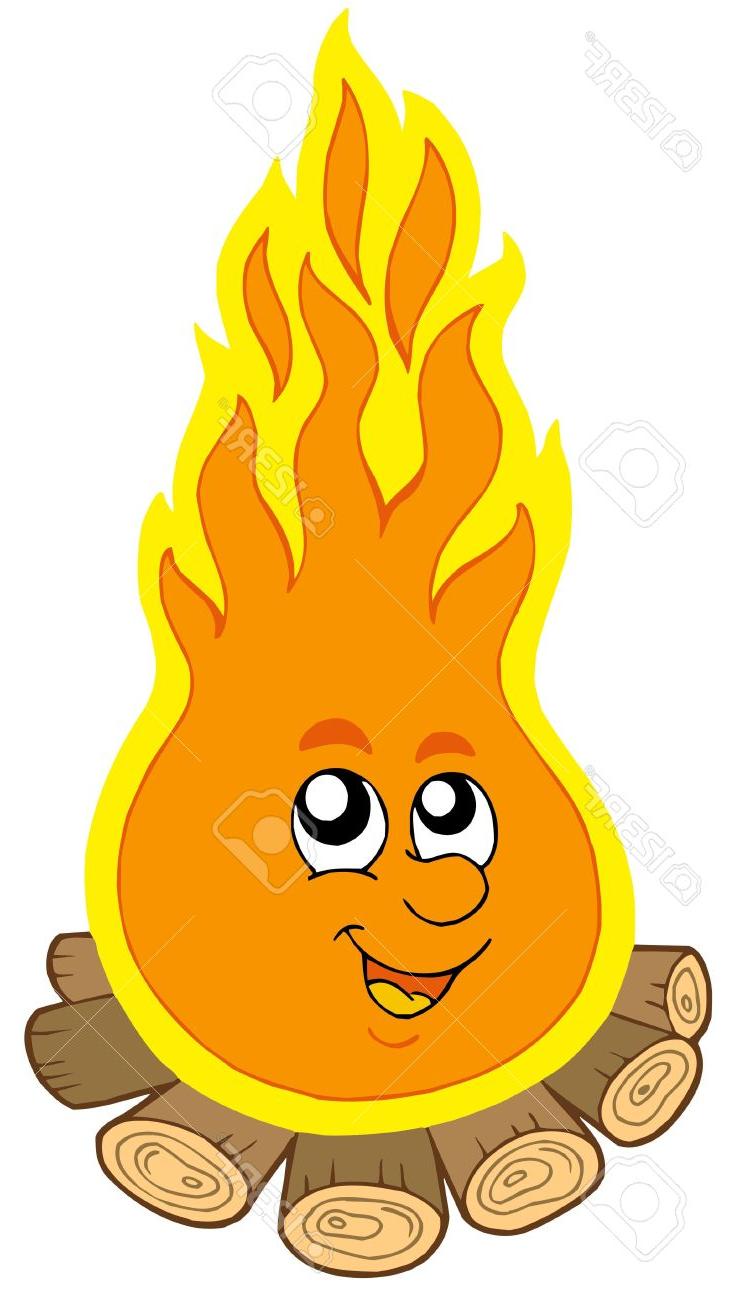 740x1300 Hd Cartoon Camp Fire Vector Illustration Stock Design