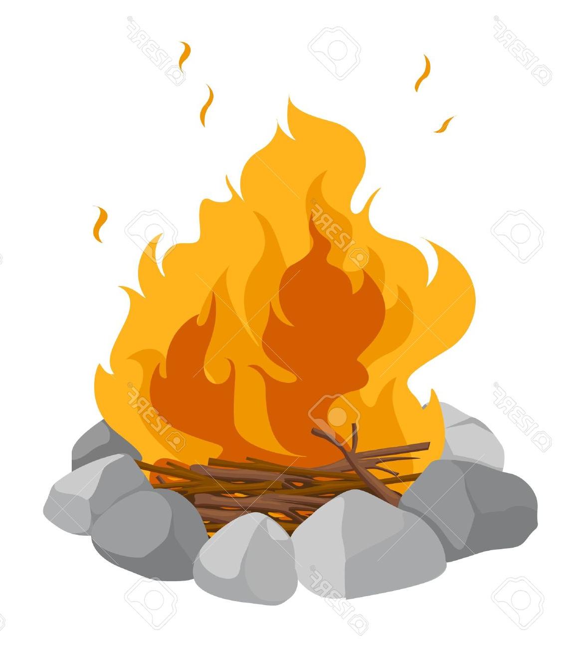 1145x1300 Best Hd Isolated Campfire On White Background Stock Vector Fire