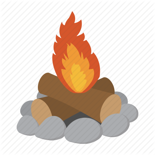 512x512 Camp, Campfire, Cartoon, Fire, Flame, Heat, Wood Icon Icon