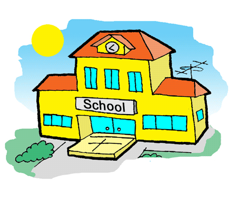 460x408 Cartoon School Building Clipart