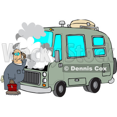 400x400 Free (Rf) Clipart Illustration Of A Confused Male Mechanic Working