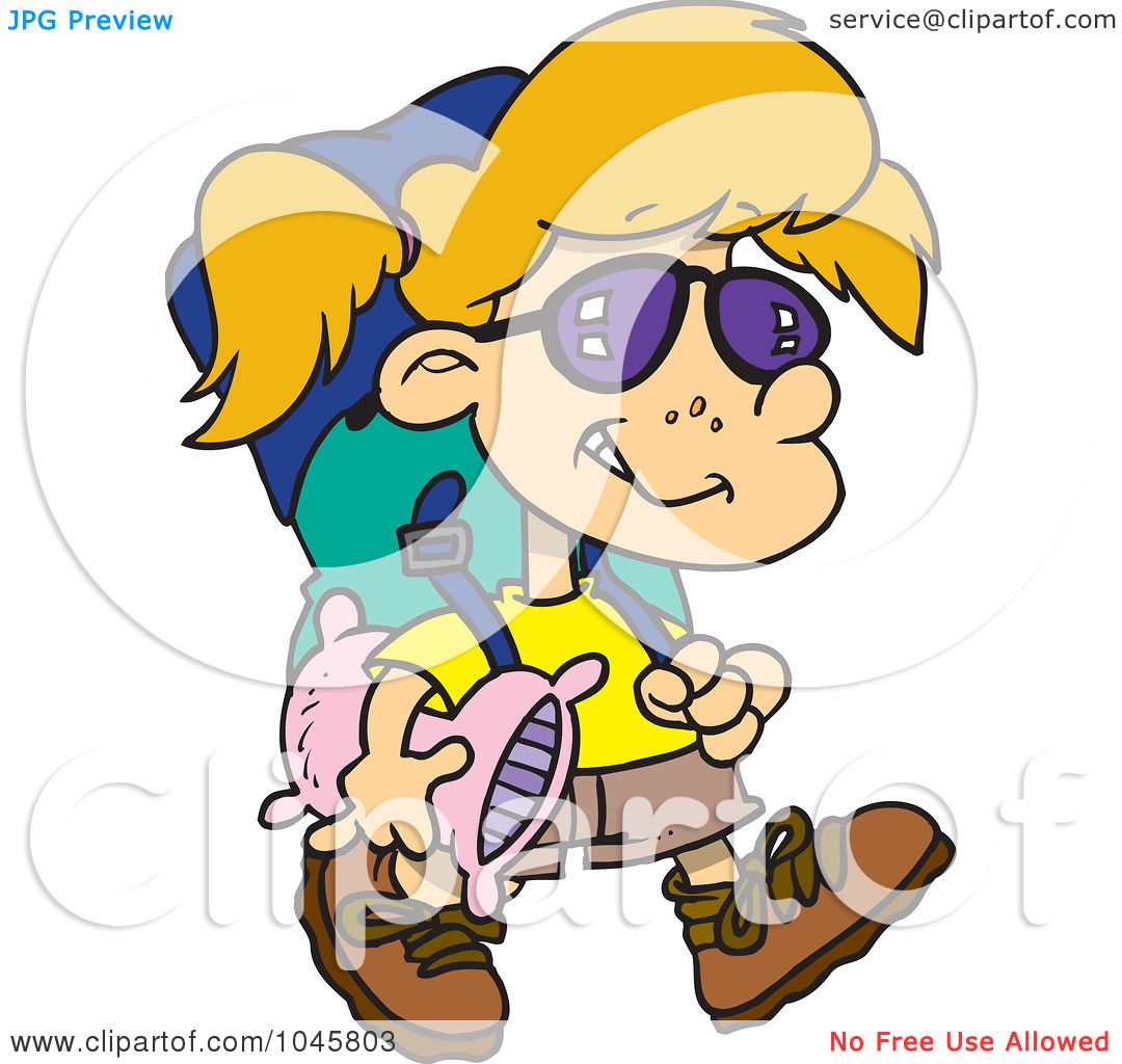 1080x1024 Royalty Free (Rf) Clip Art Illustration Of A Cartoon Camper Girl