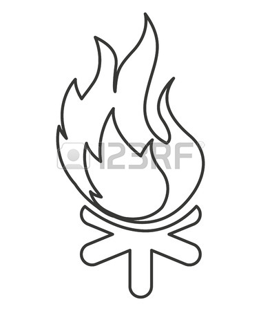 379x450 Campfire Wood Flame Icon Graphic Isolated Vector Royalty Free