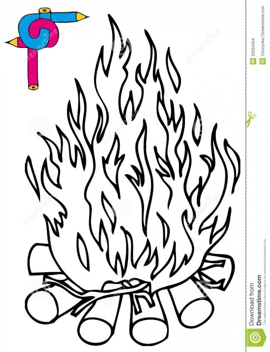 940x1225 Cartoon Campfire Black And White Clipart Panda