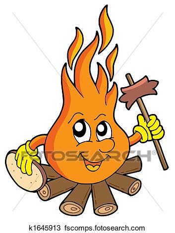 353x470 Drawing Of Camp Fire With Sausage K1645913