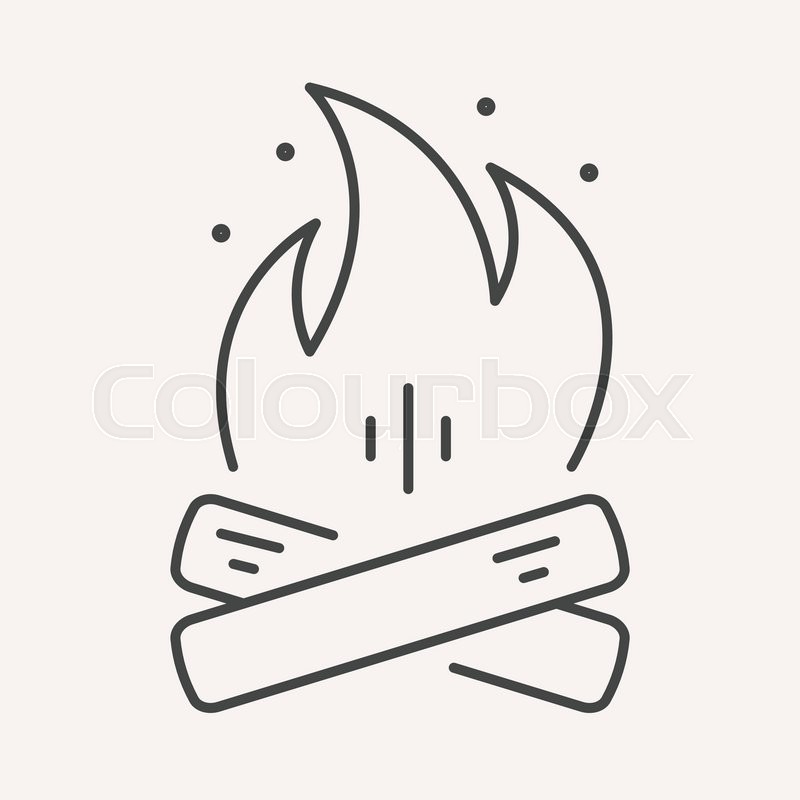800x800 Logo Or Label Campfire. Line Style Logotype Template. Easy To Use