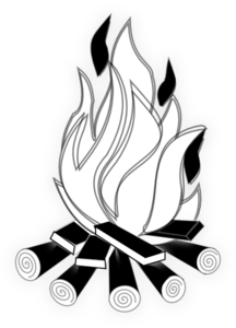 216x300 Camp Fire Black And White Clip Art