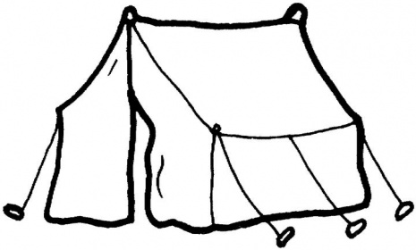 465x280 Camping Tent Black And White Clipart