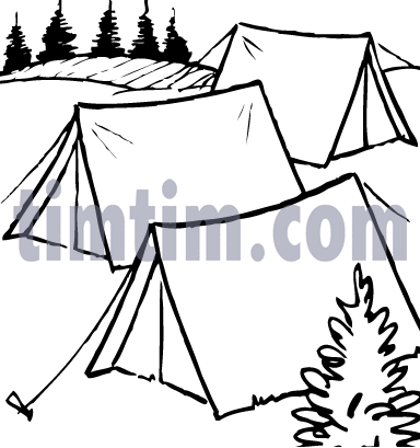 384x409 Free Drawing Of Camp Tents Bw From The Category Fishing Hunting