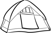 170x112 Black And White Camping Clipart