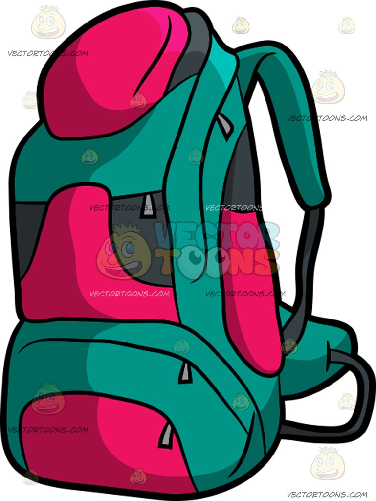 769x1024 Camping Backpack Cartoon Clipart
