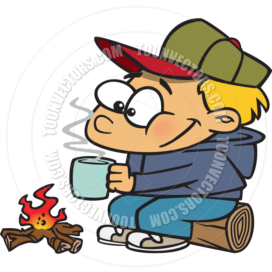 940x940 Cartoon Boy Camping By Ron Leishman Toon Vectors Eps